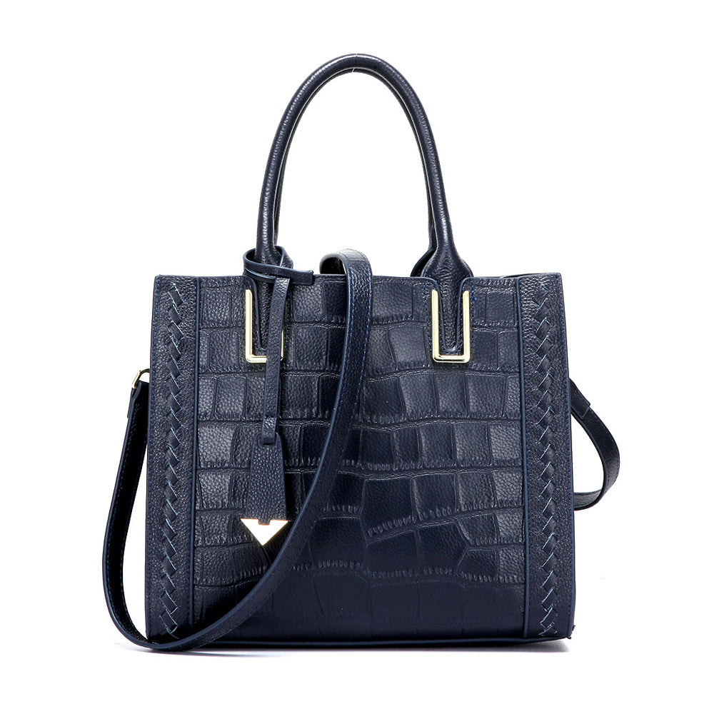 Crocodile Pattern Woven Handbag