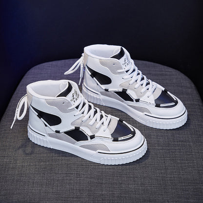 High Top Flat Running White Shoes